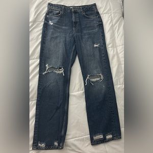 ZARA Jeans - High Rise - Straight Legged - Ripped - Size US 8 - EUR 40